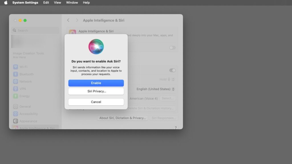 Enabling Siri on macOS while safeguarding your privacy